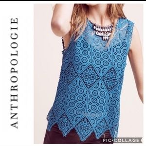 Anthropologie Deletta Crocheted Tank Sz M